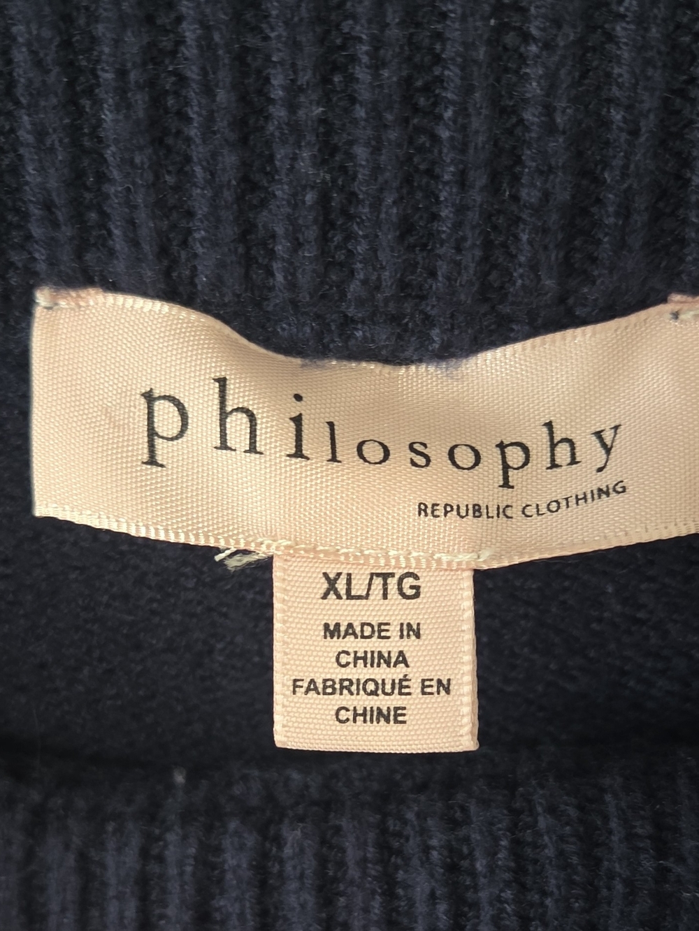 Philosophy Navy and White Striped Crewneck Sweater XL Coastal Nautical Preppy - Picture 4 of 8